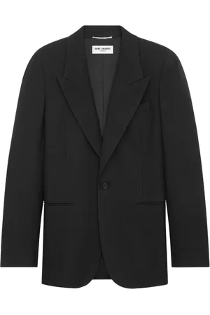 Saint Laurent Jassen, Heren, Zwart, M, Wol, Zwarte Wol Blazer