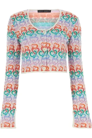 Marco Rambaldi Tops, Dames, Veelkleurig, S, Linnen, Geborduurde linnen blend cardigan