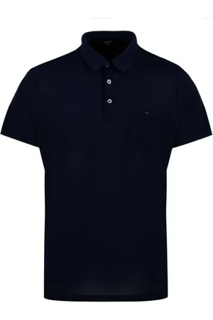 MOORER Tops, Heren, Blauw, L, Blauwe Polo Shirt Peschici-JTP V0929