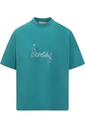 BONSAI Tops, Heren, Blauw, S, Oversize Crew Neck T-Shirt met Print