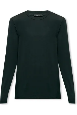 Tom Ford Tops, Heren, Zwart, S, Katoen, T-shirt met logo