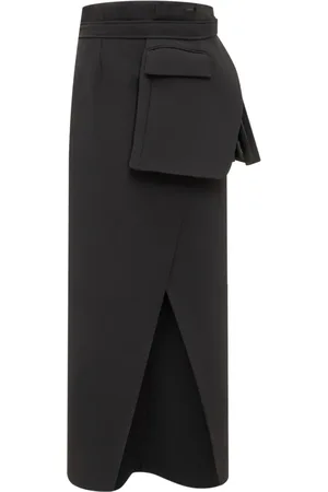 A.W.A.K.E. MODE Rokken, Dames, Zwart, L, Maxi Rok met Detail