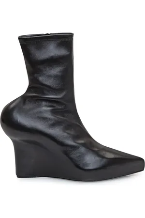 Givenchy Schoenen, Dames, Zwart, 37 1/2 EU, Leer, Stretch Wedge Laarzen