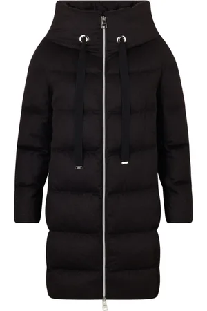 HERNO Jassen, Dames, Zwart, L, Wol, Resort Nero Gewatteerde Jas