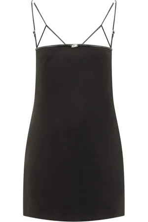 Dsquared2 Kleedjes, Dames, Zwart, M, Leer, Icon Trim Jurk
