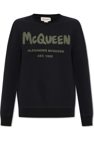 Alexander McQueen Sweatshirts & Hoodies, Heren, Zwart, S, Katoen, Sweatshirt met logo