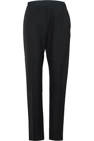 Msgm Broeken, Dames, Zwart, S, Wol, Zwarte wollen broek met zijzakken