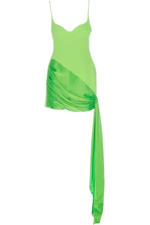 DAVID KOMA Kleedjes, Dames, Groen, S, Gebeeldhouwde Mini Jurk
