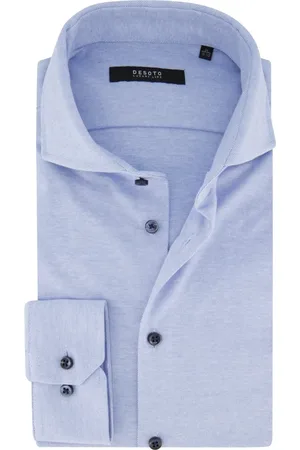 DESOTO Overhemden, Heren, Blauw, 5Xl, Katoen, Lichtblauwe Overhemdjurk