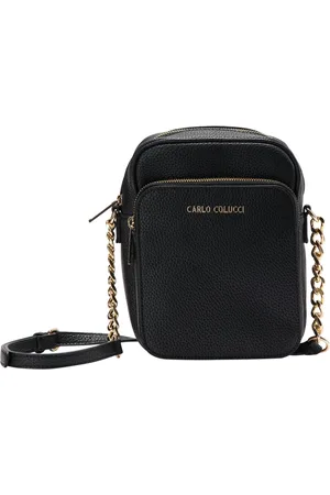 Carlo Colucci Tassen, unisex, Zwart, ONE Size, Cova Schoudertas met Ketting
