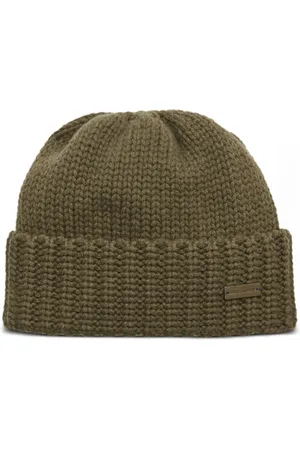Saint Laurent Accessoires, Dames, Groen, M, Olijfgroene Cashmere Beanie