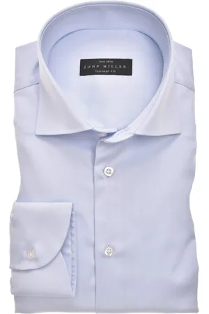 john miller Overhemden, Heren, Blauw, XS, Katoen, Lichtblauwe Overhemdjurk