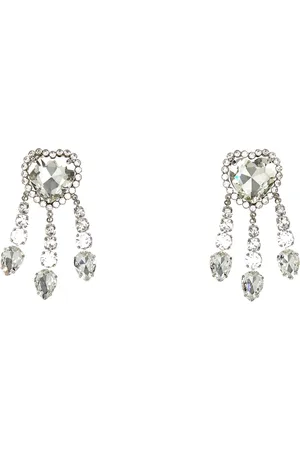 Alessandra Rich Accessoires, Dames, Grijs, ONE Size, Stijlvolle Oorbellen