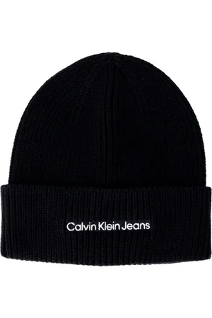 Calvin Klein Accessoires, Dames, Zwart, ONE Size, Katoen, Herfst/Winter Katoenen Beanie