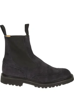 TRICKERS Schoenen, Heren, Blauw, 40 EU, Suède, Marineblauwe Suède Chelsea Enkellaars