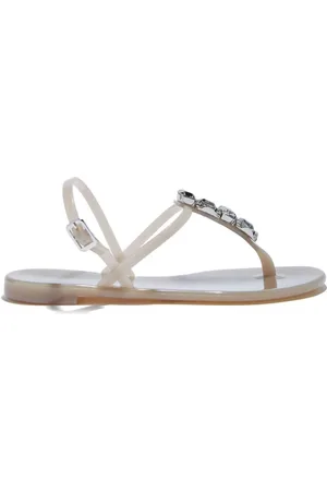 Casadei Schoenen, Dames, , 37 EU, Platte Sandalen met Swarovski Kristallen