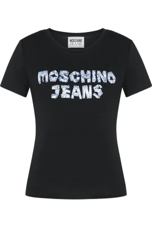 Moschino Tops, Dames, Zwart, L, Klassiek T-shirt