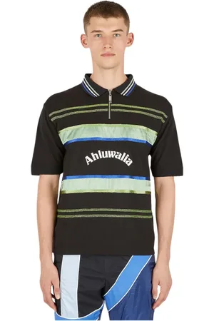 Ahluwalia Tops, Heren, Zwart, XL, Katoen, Gestreept Poloshirt