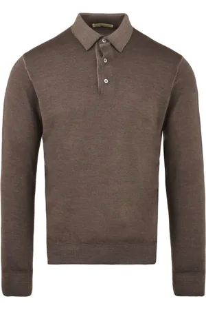 FILIPPO DE LAURENTIIS Tops, Heren, Bruin, L, Dove Grey T-shirts en Polos