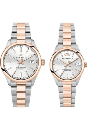 Philip Watch Accessoires, unisex, Veelkleurig, ONE Size, Caribe Stalen Horloge - Witte Wijzerplaat