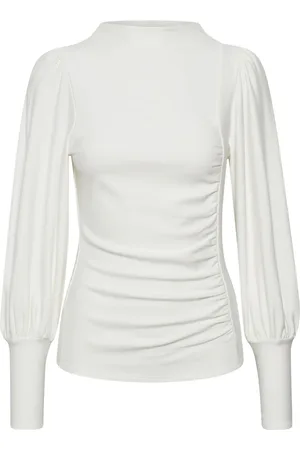 Gestuz Blouses & Shirts, Dames, Wit, S, Egret Pofmouw Blouse