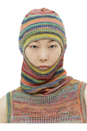 ARIES Accessoires, Dames, Veelkleurig, L, Katoen, Gestreepte Balaclava Hood Trui