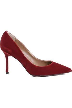 19V69 Italia Schoenen, Dames, Rood, 37 EU, Rode Velvet Hoge Hak Pomp