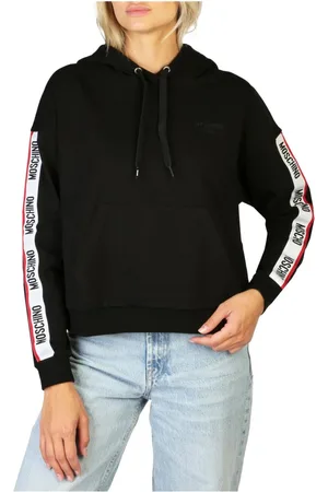 Moschino Sweatshirts & Hoodies, Dames, Zwart, M, Katoen, Dames sweatshirt met lange mouwen van katoenmix