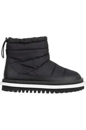 Tommy Hilfiger Schoenen, Dames, Zwart, 36 EU, Polyester, Zwarte Gewatteerde Enkellaarzen