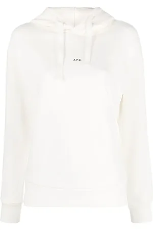 A.P.C. Sweatshirts & Hoodies, Dames, Wit, M, Christina Logo Print Hoodie