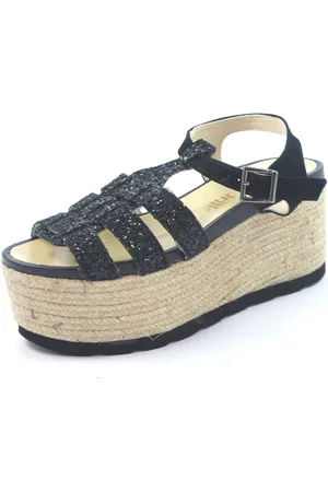 Espadrilles Schoenen, Dames, Zwart, 39 EU, Glitter Zwarte Spin