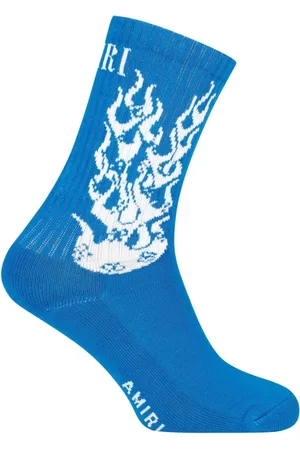 AMIRI Ondergoed, Heren, Blauw, M, Katoen, Flames Logo Sokken