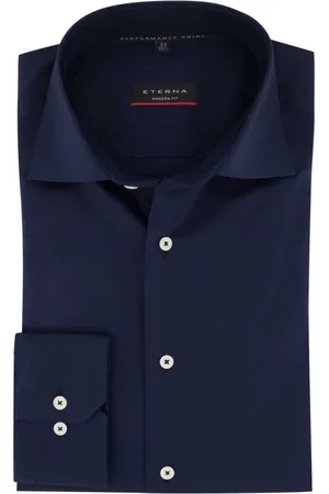 ETERNA Overhemden, Heren, Blauw, 4Xl, Katoen, Donkerblauwe Overhemdjurk