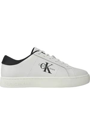 Calvin Klein Schoenen, Heren, Wit, 42 EU, Leer, Klassieke Cupsole Lage Sneakers