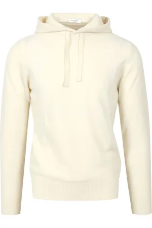 Paolo Pecora Sweatshirts & Hoodies, Heren, , M, Wol, Crèmekleurige wollen trui met capuchon