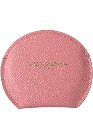 Dolce & Gabbana Tassen, Dames, Roze, ONE Size, Leer, Roze Leren Spiegelhouder