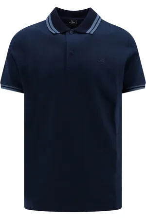 Etro Tops, Heren, Blauw, 3Xl, Katoen, Polo Shirt met Pegaso-borduursel