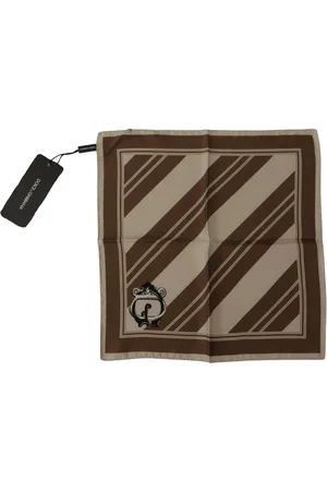 Dolce & Gabbana Accessoires, Heren, Bruin, ONE Size, Zijden Heren Sjaal