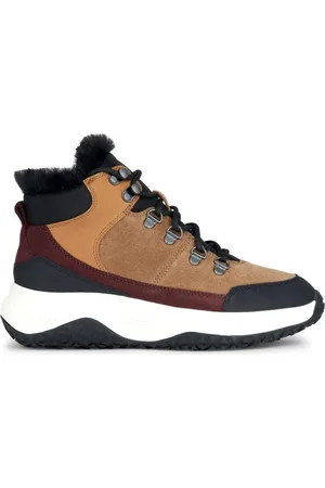 Geox Schoenen, Dames, Bruin, 39 EU, Leer, Bruine Grip Enkellaarsjes