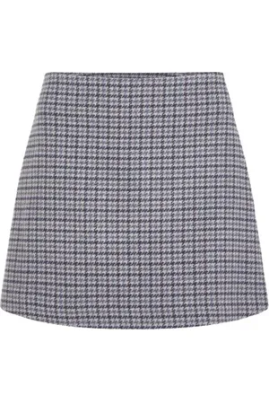 Tommy Hilfiger Rokken, Dames, Blauw, S, Wol, Wollen Rok met Licht Uitlopende Vorm