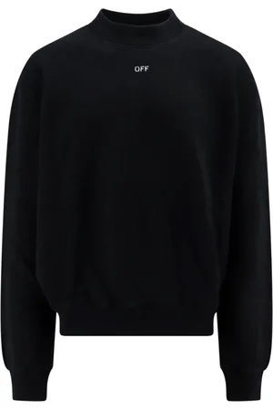 OFF-WHITE Sweatshirts & Hoodies, Heren, Zwart, S, Katoen, Katoenen Sweatshirt met Off Print