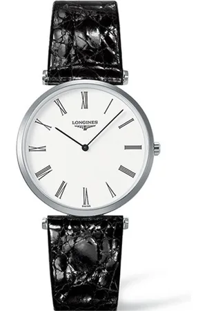 Longines Accessoires, Dames, Wit, ONE Size, Quartz Witte Wijzerplaat Leren Band