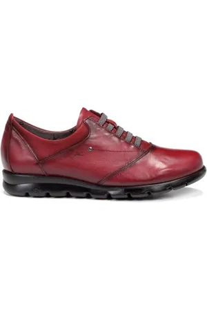 Fluchos Schoenen, Dames, Rood, 38 EU, Leer, Bordeaux Casual Dames Leren Schoenen
