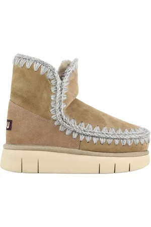 Mou Schoenen, Dames, Bruin, 37 EU, Leer, Dames Casual Camel Leren Enkellaars