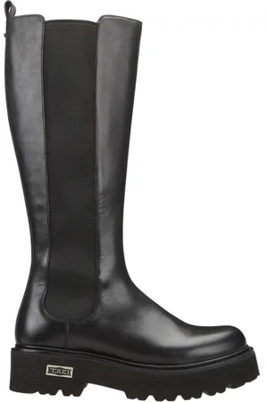 Cult Schoenen, Dames, Zwart, 36 EU, Leer, Zwarte Leren Dameslaarzen