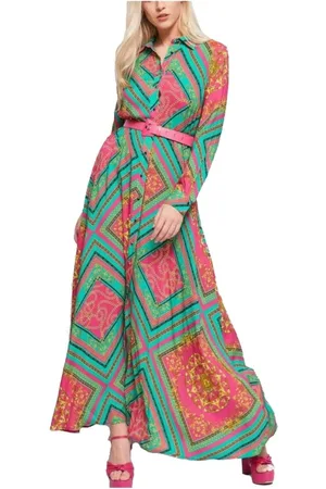 Gaudi Kleedjes, Dames, Veelkleurig, S, Leer, Maxi Jurk