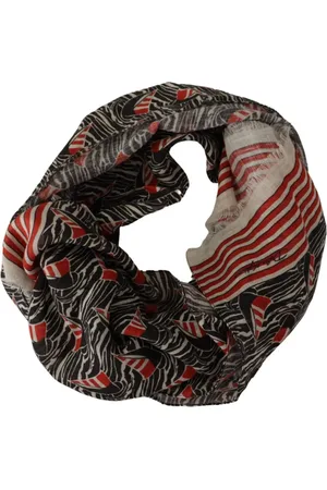 Dolce & Gabbana Accessoires, Heren, Zwart, ONE Size, Linnen, Heren Gestreepte Print Linnen Sjaal