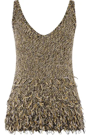 Durazzi Milano Tops, Dames, Veelkleurig, S, Mouliné Gebreide Top met V-Hals