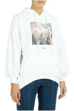 Throwback. Sweatshirts & Hoodies, Dames, Wit, S, Katoen, Warriors Hoodie