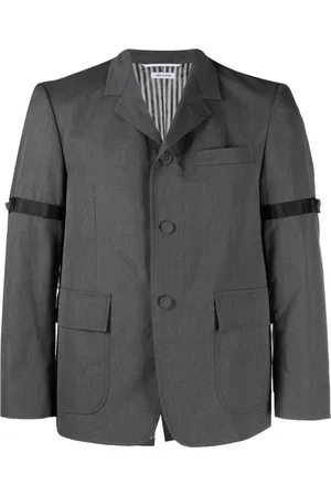 Thom Browne Jassen, Heren, Grijs, L, Straight Fit SB S/C met GG Armband